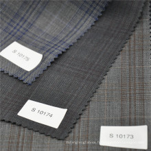 gris et bleu vérifier le textile de tissu de laine de mouton pour les fournisseurs de la Chine de costume de hommes